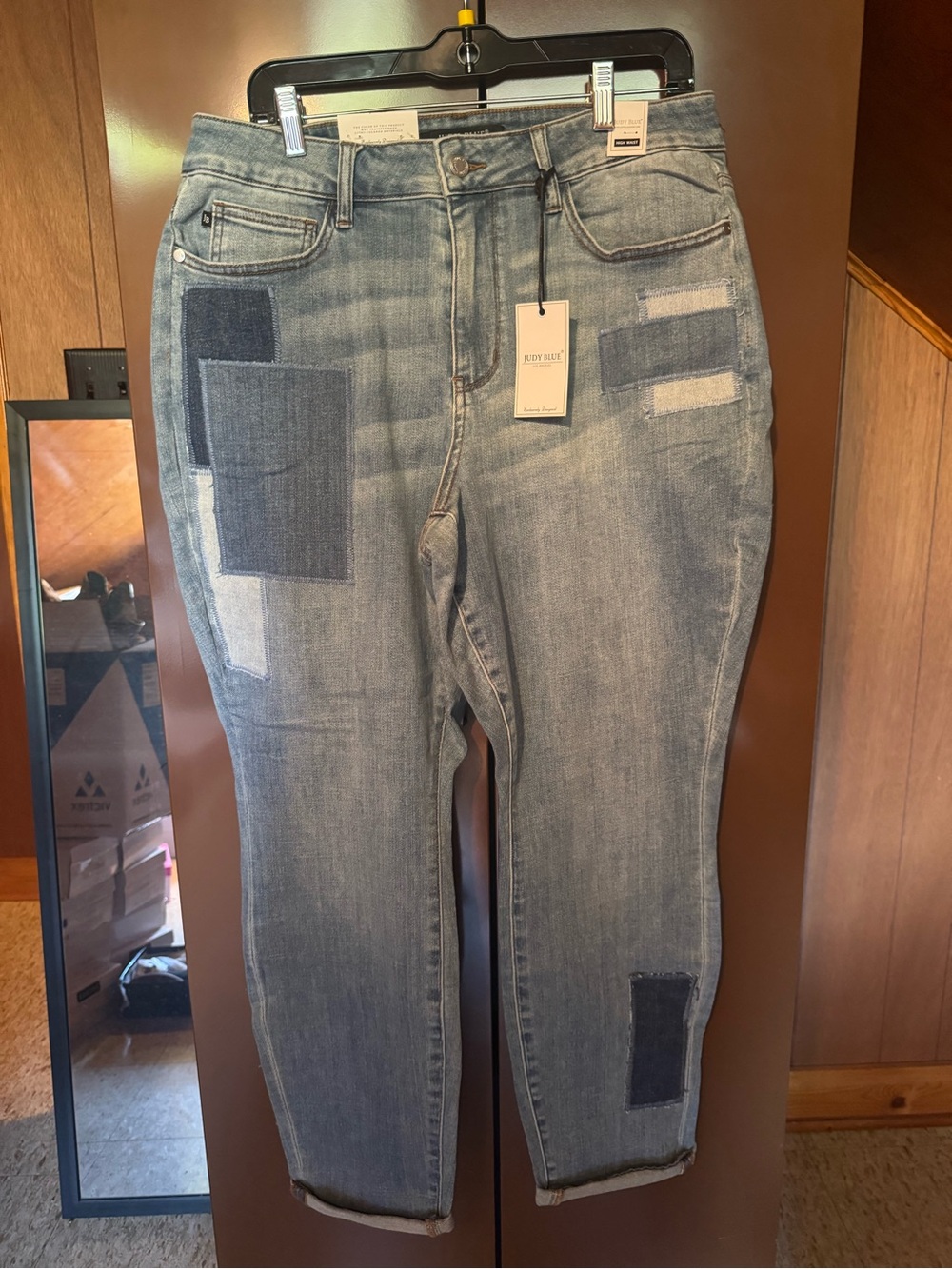 Judy Blue Women's Light Blue Patchwork Boyfriend Jeans NWT
